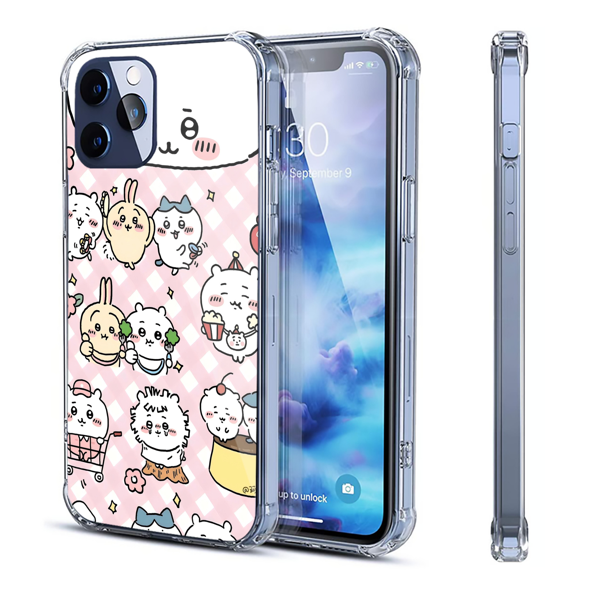 （画像用） ちいかわ Chii-kawa 【iPhone 12シリーズ対応】透明スマホケース（クリアソフトケース）